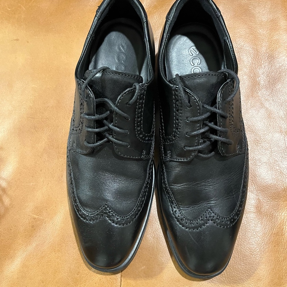 Ecco Black Leather Oxford Shoes Formal
